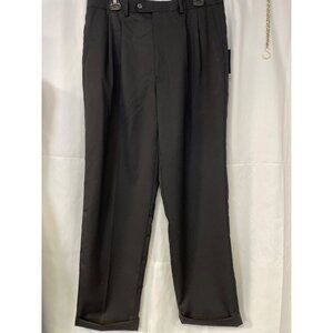 Chaps Men's Black Pleated Dress Pants Size 34 x 32 SKU 5992
